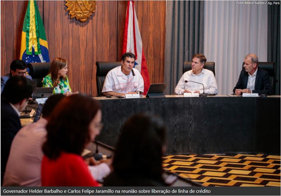 O governador Helder Barbalho se reuniu no final da tarde desta quarta-feira (09) com o vice-presidente para América Latina e Caribe do Banco Internacional